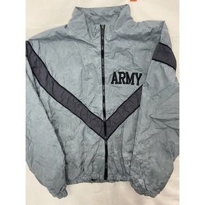 Vintage Skilcraft JWOD Army Windbreaker Digital Gray Reflective Size Medium Reg.